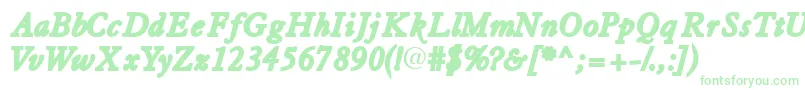 Tiascossk ffy Font – Green Fonts on White Background