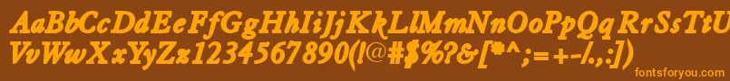 Шрифт Tiascossk ffy – оранжевые шрифты на коричневом фоне