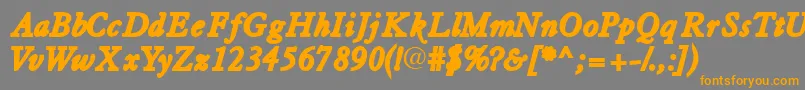 Tiascossk ffy Font – Orange Fonts on Gray Background