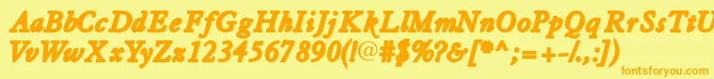 Tiascossk ffy Font – Orange Fonts on Yellow Background