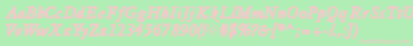 Tiascossk ffy Font – Pink Fonts on Green Background