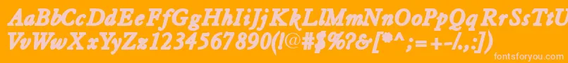 Tiascossk ffy Font – Pink Fonts on Orange Background