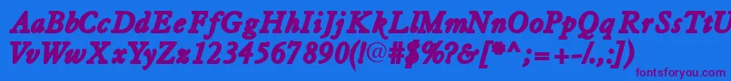 Tiascossk ffy Font – Purple Fonts on Blue Background