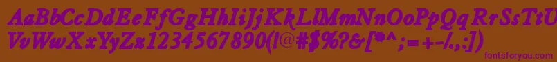 Tiascossk ffy Font – Purple Fonts on Brown Background