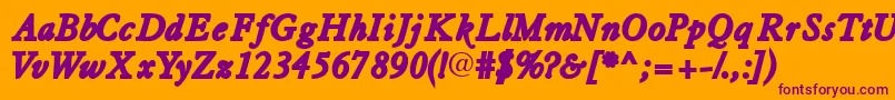 Tiascossk ffy Font – Purple Fonts on Orange Background