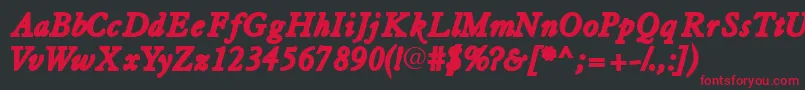 Tiascossk ffy Font – Red Fonts on Black Background