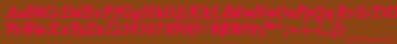 Tiascossk ffy Font – Red Fonts on Brown Background