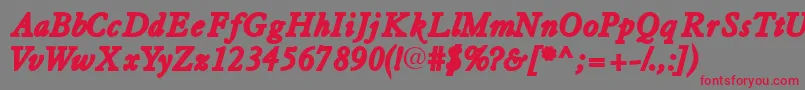 Tiascossk ffy Font – Red Fonts on Gray Background