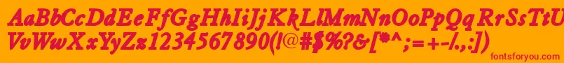 Tiascossk ffy Font – Red Fonts on Orange Background