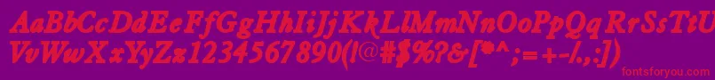 Tiascossk ffy Font – Red Fonts on Purple Background