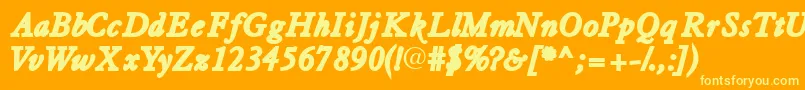 Tiascossk ffy Font – Yellow Fonts on Orange Background