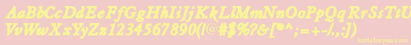 Tiascossk ffy Font – Yellow Fonts on Pink Background