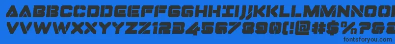 Dominojacksemital-fontti – mustat fontit sinisellä taustalla