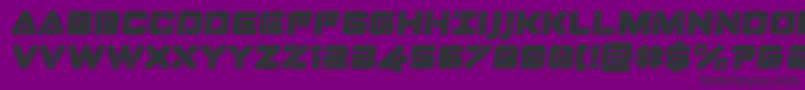 Dominojacksemital-Schriftart – Schwarze Schriften auf violettem Hintergrund
