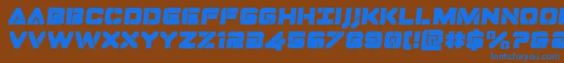 Dominojacksemital Font – Blue Fonts on Brown Background