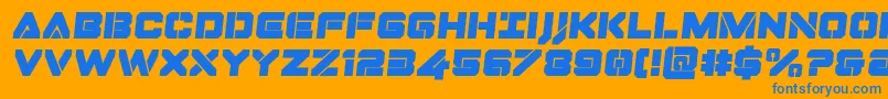 Dominojacksemital Font – Blue Fonts on Orange Background