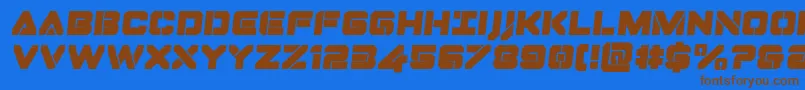 Dominojacksemital Font – Brown Fonts on Blue Background