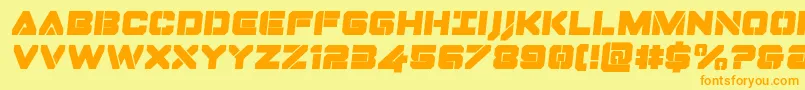 Dominojacksemital Font – Orange Fonts on Yellow Background