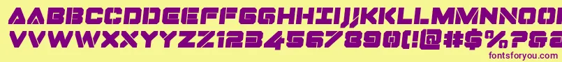 Dominojacksemital Font – Purple Fonts on Yellow Background