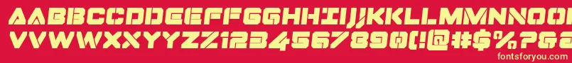 Dominojacksemital Font – Yellow Fonts on Red Background