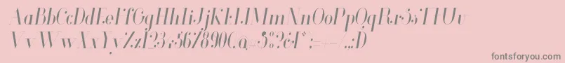 GlamorLightcondenseditalic Font – Gray Fonts on Pink Background