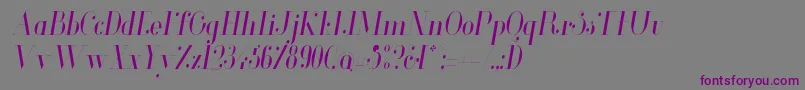 GlamorLightcondenseditalic-fontti – violetit fontit harmaalla taustalla