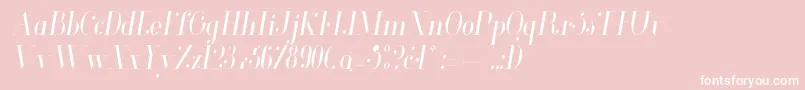 GlamorLightcondenseditalic-Schriftart – Weiße Schriften auf rosa Hintergrund