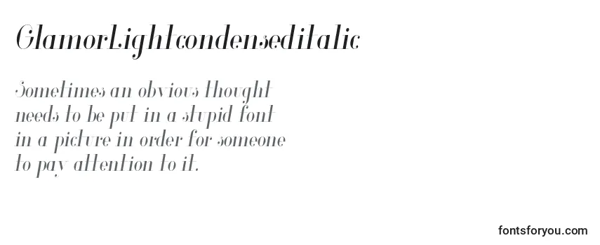 GlamorLightcondenseditalic (57802) Font