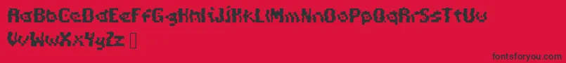 fuente PixelDistortion – Fuentes Negras Sobre Fondo Rojo