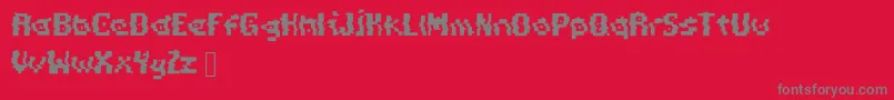 fuente PixelDistortion – Fuentes Grises Sobre Fondo Rojo