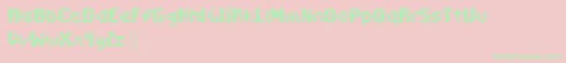 PixelDistortion Font – Green Fonts on Pink Background