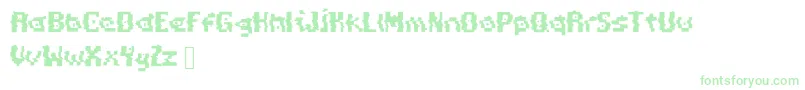 PixelDistortion Font – Green Fonts on White Background