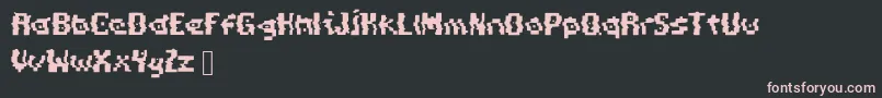 Czcionka PixelDistortion – różowe czcionki na czarnym tle