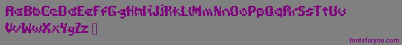 Шрифт PixelDistortion – фиолетовые шрифты на сером фоне