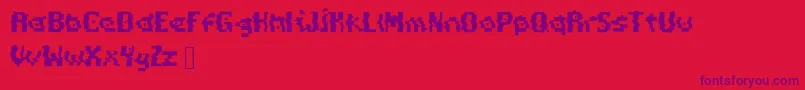 PixelDistortion Font – Purple Fonts on Red Background