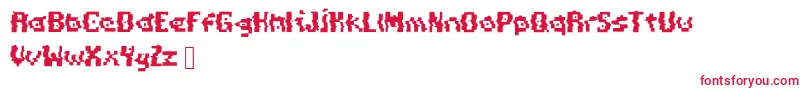 PixelDistortion Font – Red Fonts on White Background