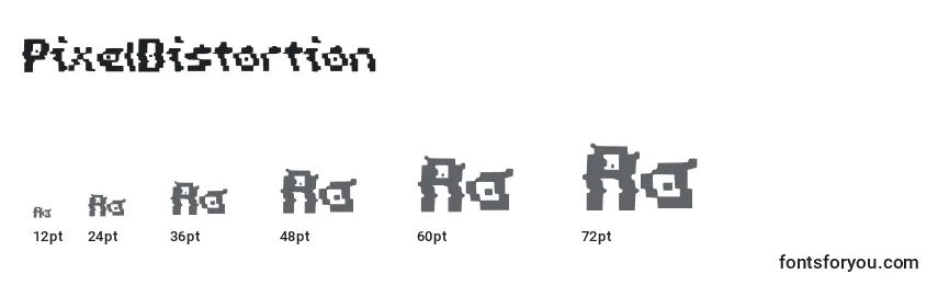 Größen der Schriftart PixelDistortion