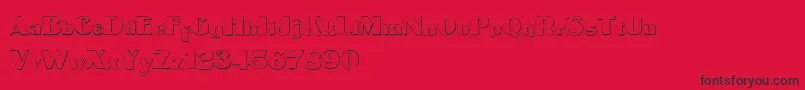 MateusboldBeveled-Schriftart – Schwarze Schriften auf rotem Hintergrund