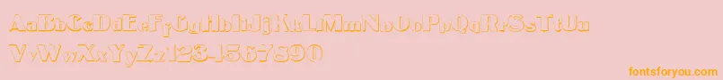 MateusboldBeveled Font – Orange Fonts on Pink Background