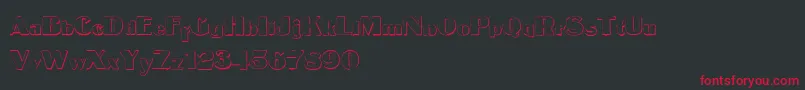 MateusboldBeveled Font – Red Fonts on Black Background