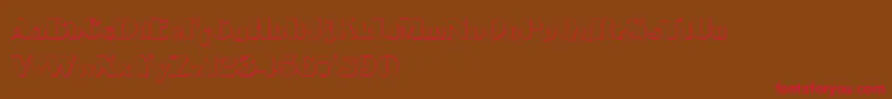 MateusboldBeveled-Schriftart – Rote Schriften auf braunem Hintergrund