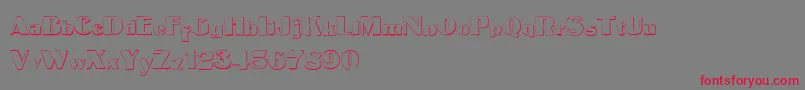 MateusboldBeveled Font – Red Fonts on Gray Background