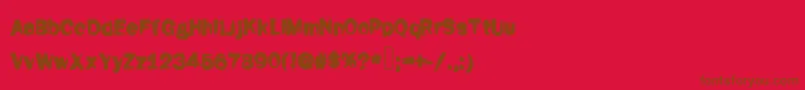 フォントFati – 赤い背景に茶色の文字
