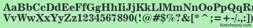 フォントNews702BoldBt – 緑の背景に黒い文字