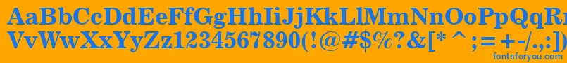 News702BoldBt Font – Blue Fonts on Orange Background