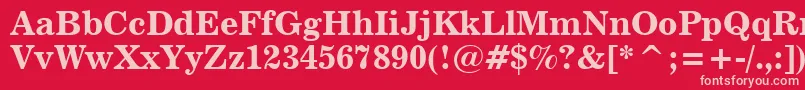 News702BoldBt Font – Pink Fonts on Red Background