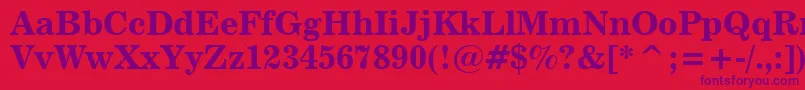 News702BoldBt Font – Purple Fonts on Red Background