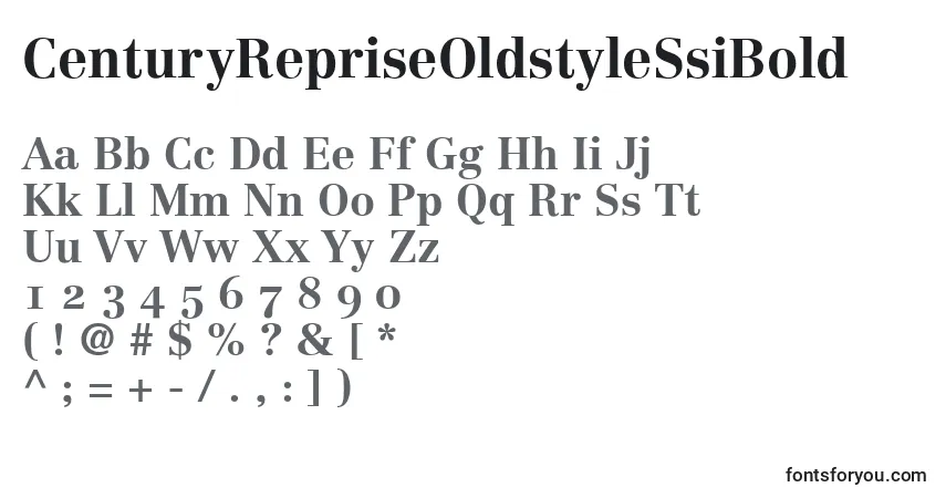 A fonte CenturyRepriseOldstyleSsiBold – alfabeto, números, caracteres especiais