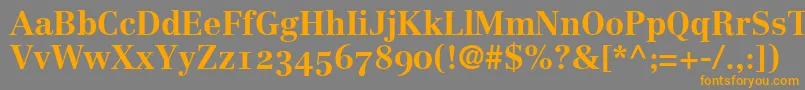 フォントCenturyRepriseOldstyleSsiBold – オレンジの文字は灰色の背景にあります。