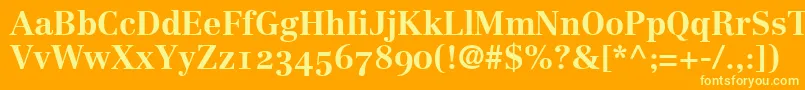 Czcionka CenturyRepriseOldstyleSsiBold – żółte czcionki na pomarańczowym tle